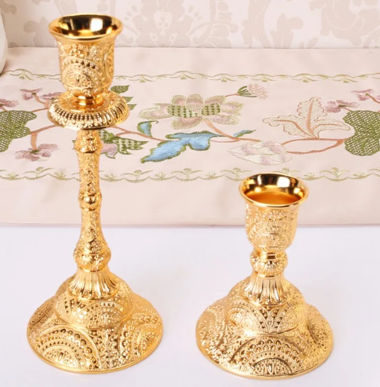 Роскошный металлический канделябр, полированный Золотой подсвечник, подсвечник при свечах, ужин, свадебный подарок, домашний Свадебный декор, B523