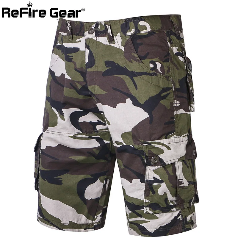 Камуфляжные армейские тактические шорты ReFire Gear мужские военные с множеством