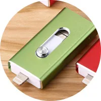 Green Usb флешка Otg BRU 3в1, 8 ГБ, 16 ГБ, 32 ГБ, 64 ГБ, 128 ГБ, 256 ГБ, для Iphone, Ipad, телефона, планшета, lightning, android, флеш-накопитель, Usb флешки - Цвет: Green