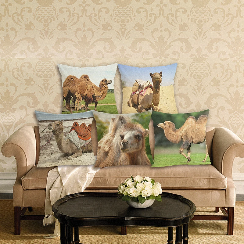 Camel Print Cushion Cover Home Decor Decorative Case Throw Pillow Linen for Sofa Pillows | Дом и сад