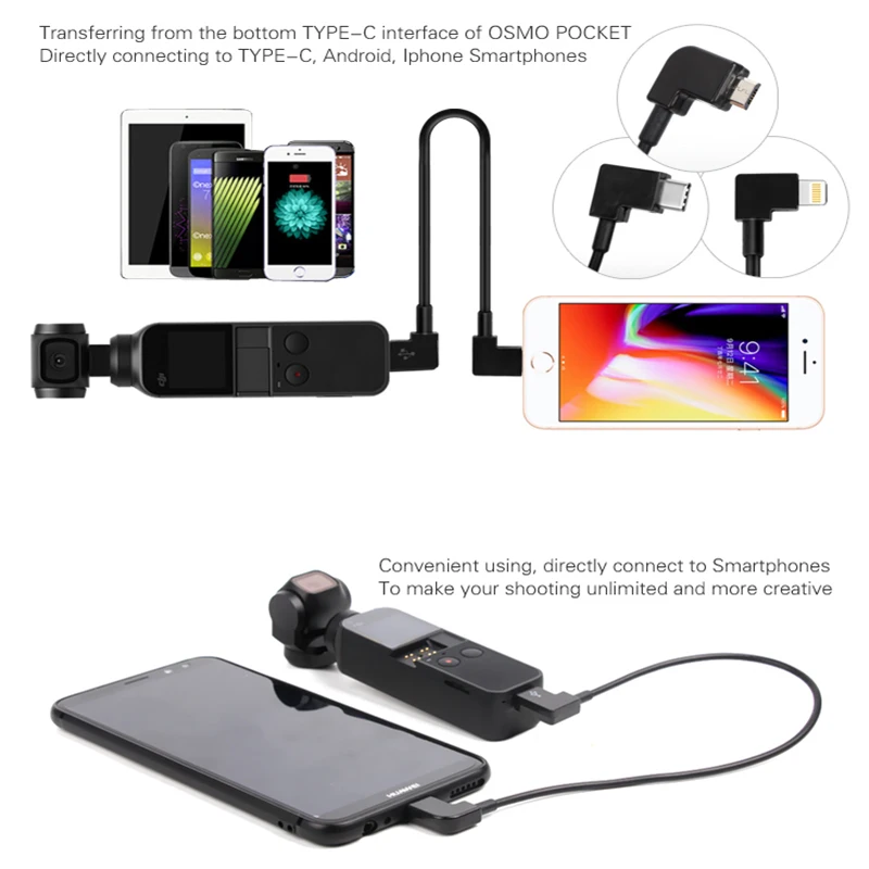 Кабель для передачи данных OSMO Pocket 2 DJI Type c подходит IOS Micro USB OTG кабель контроллера