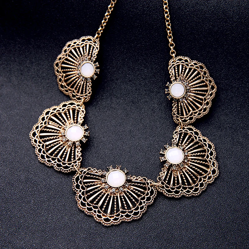 Модные Украшения Diamond Flower Цепочки и ожерелья преувеличены личности вентилятор