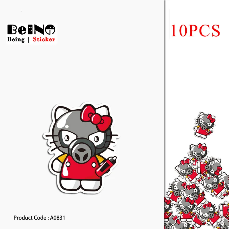10 шт. HelloKitty мультфильм наклейка бантик аниме кошка водонепроницаемый чемодан