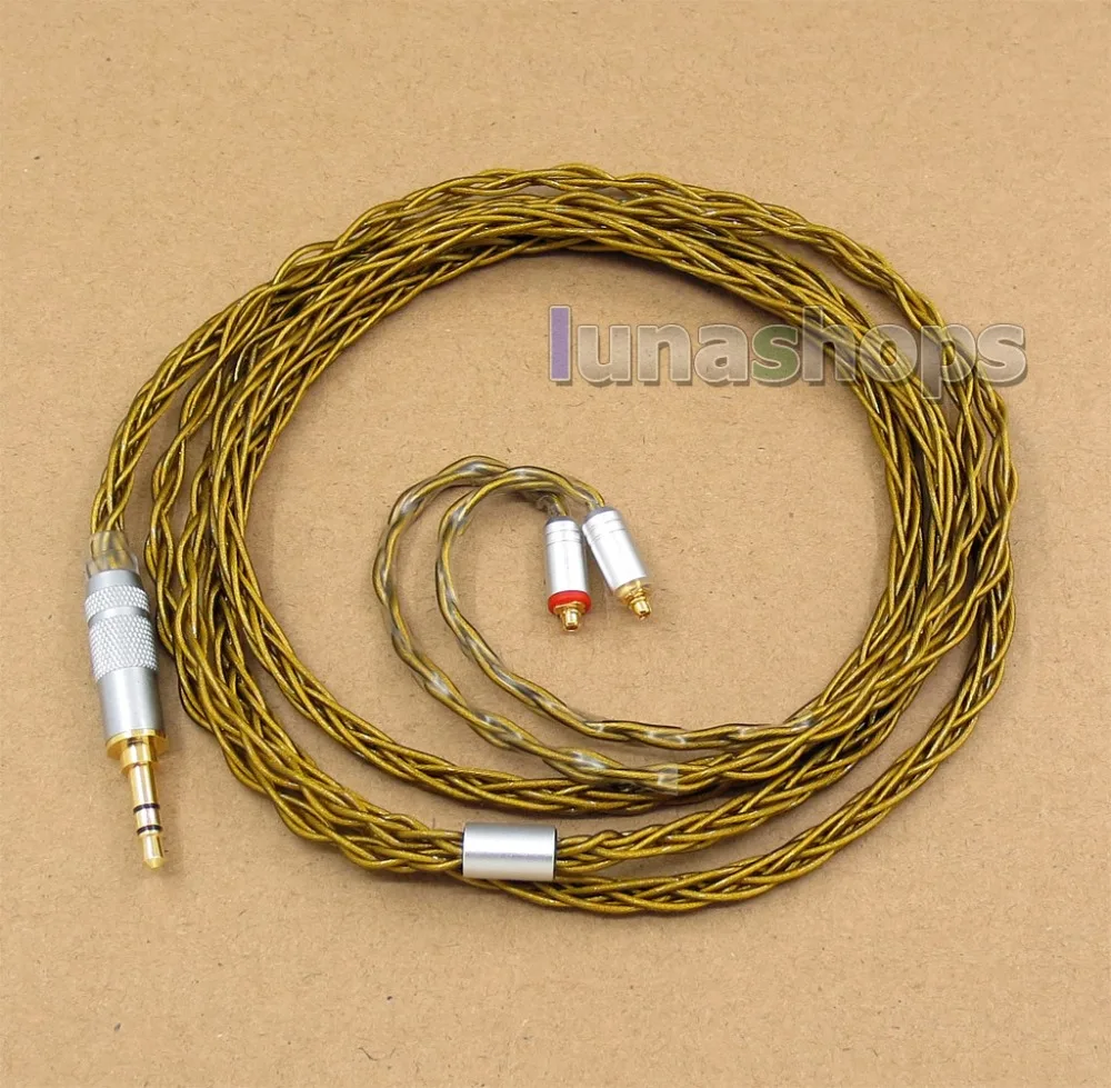 LN005965 8 ядер очень мягкий 7N OCC чистого серебра+ Позолоченные наушники кабель для Shure se535 se846 se425 se215 MMCX