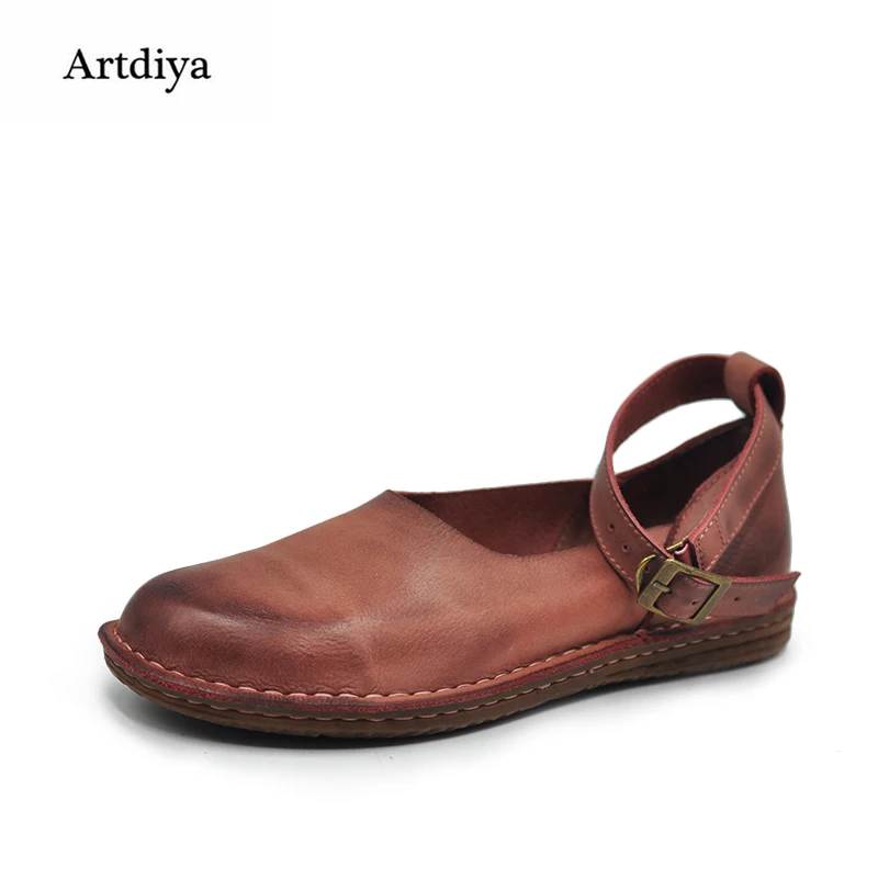 Artdiya 2018 новые весенние кожаные туфли ручной работы Для женщин простые удобные на