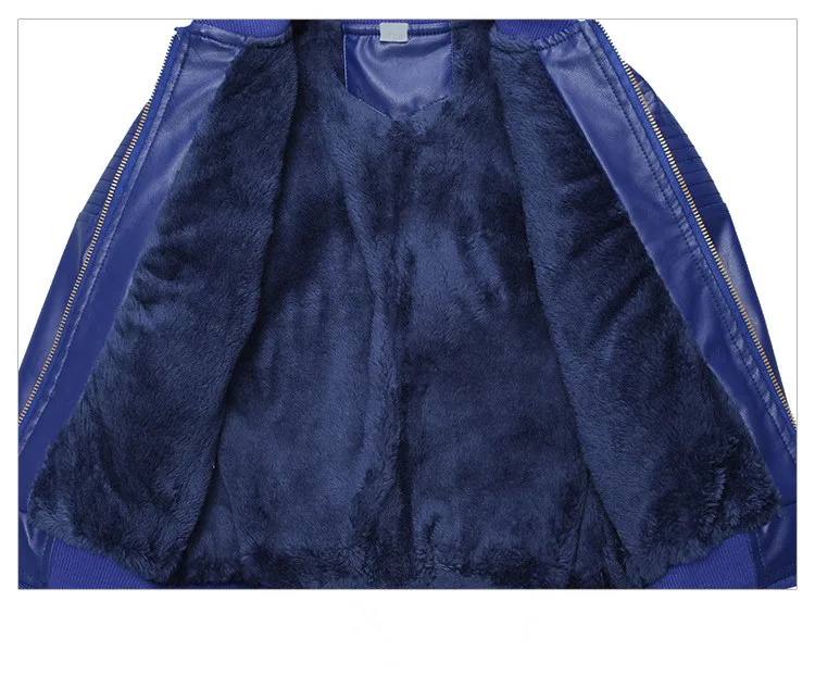 Blue Зимняя куртка из искусственной кожи для мальчиков и девочек, пальто, детская зимняя утепленная Вельветовая школьная водонепроницаемая ветрозащитная теплая одежда верхняя одежда - Цвет: Blue