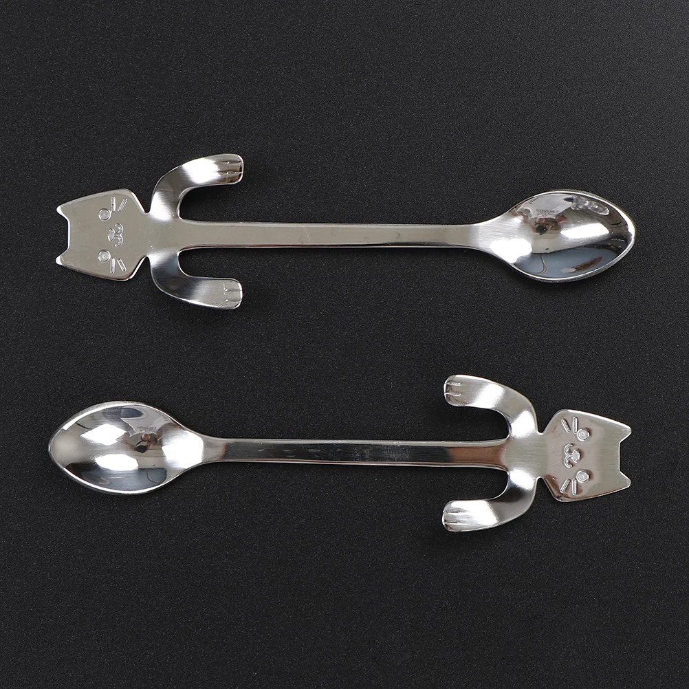 1 шт. кофейная ложка из нержавеющей стали чайная с кошкой мини длинная ручка