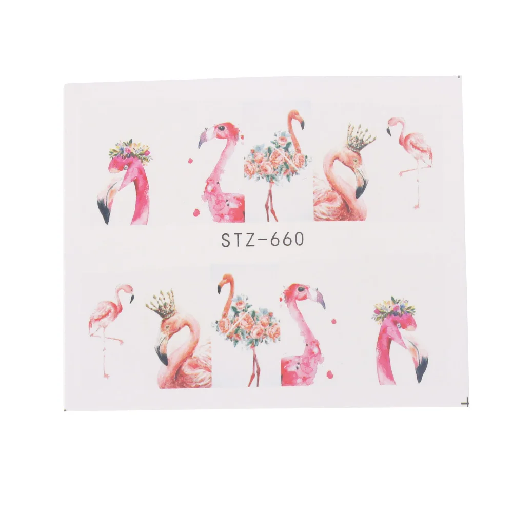 1 шт наклейки для ногтей ремесло переносит гвоздь летний розовый Фламинго