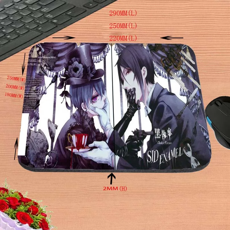 Ciel Phantomhive And Sebastian, Офисный Компьютерный коврик для мышки для ноутбука для подушки противоскользящая прямоугольная резиновая игра, украшение стола в подарок
