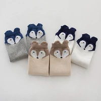 3 pairslot cotton baby infant spring summer socks 3d ears fox sox toddler bebe nonslip socks anti slip