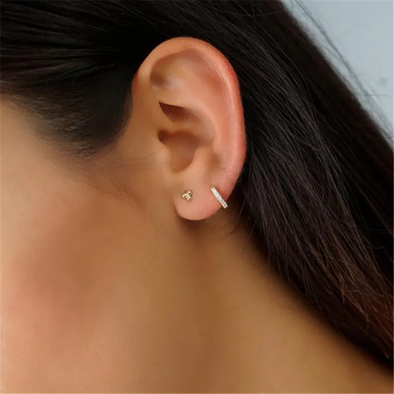 

choucong huggie Hoop earring AAAAA cz 925 Sterling silver Minimalist Hoop Party Wedding Earrings for women Statement jewelry