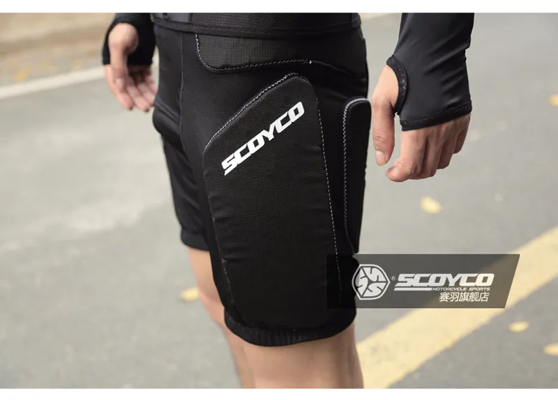 SCOYCO мотоциклетные штаны, шорты для ног, для мотокросса, езды на велосипеде, гоночного профессионального оборудования, мото защитное снаряжение, бронешорты