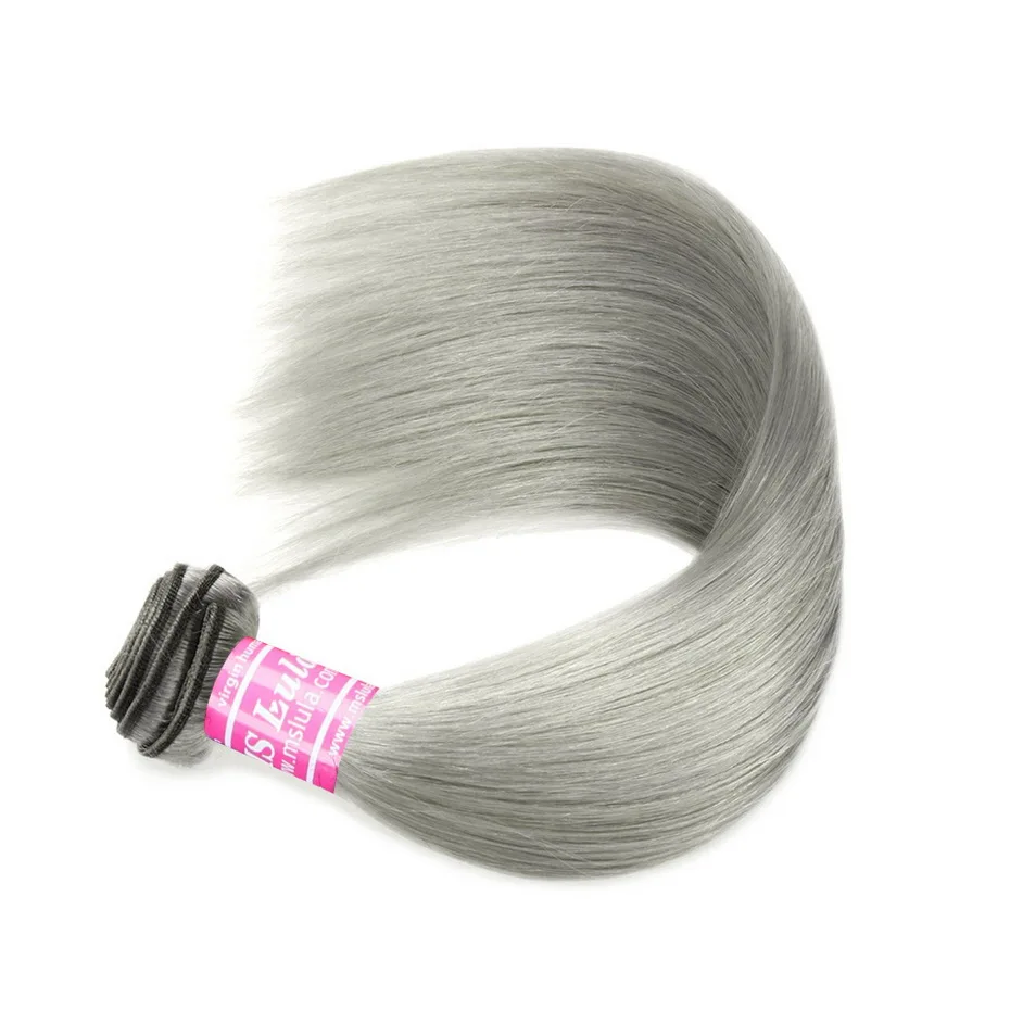 Ms lula волосы бразильские Прямые Цветные серые человеческие плетение 10 дюймов 22 remy