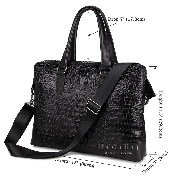 UniCalling трендовая Мужская сумка из натуральной крокодиловой кожи мужской кожаный