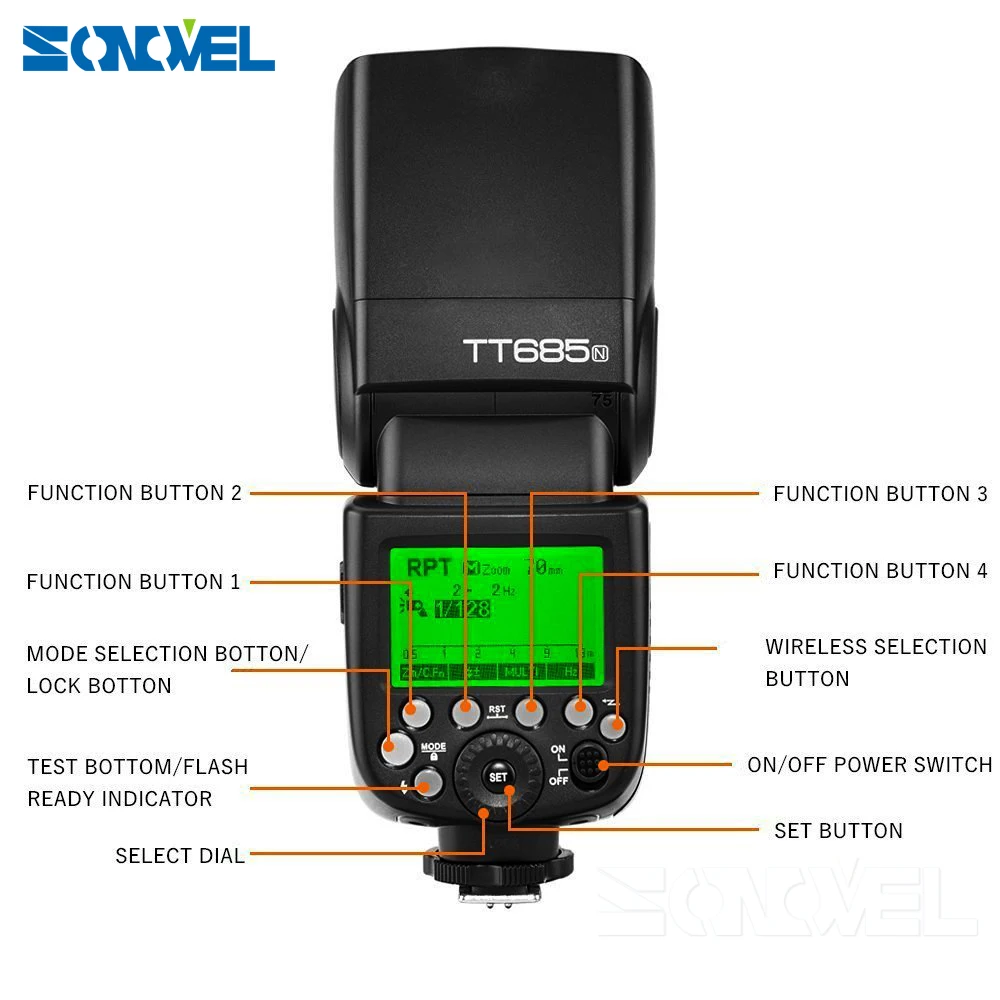 Беспроводная вспышка Speedlite Godox TT685N 2 4G HSS i-TTL GN60 + фотопередатчик для Nikon D7500 D5600 D850 D810a