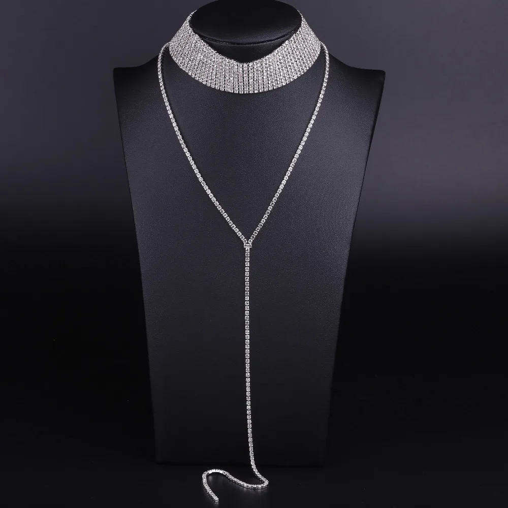 Crystal choker ожерелье 2017 роскошный заявление chokers ожерелья для женщин модный