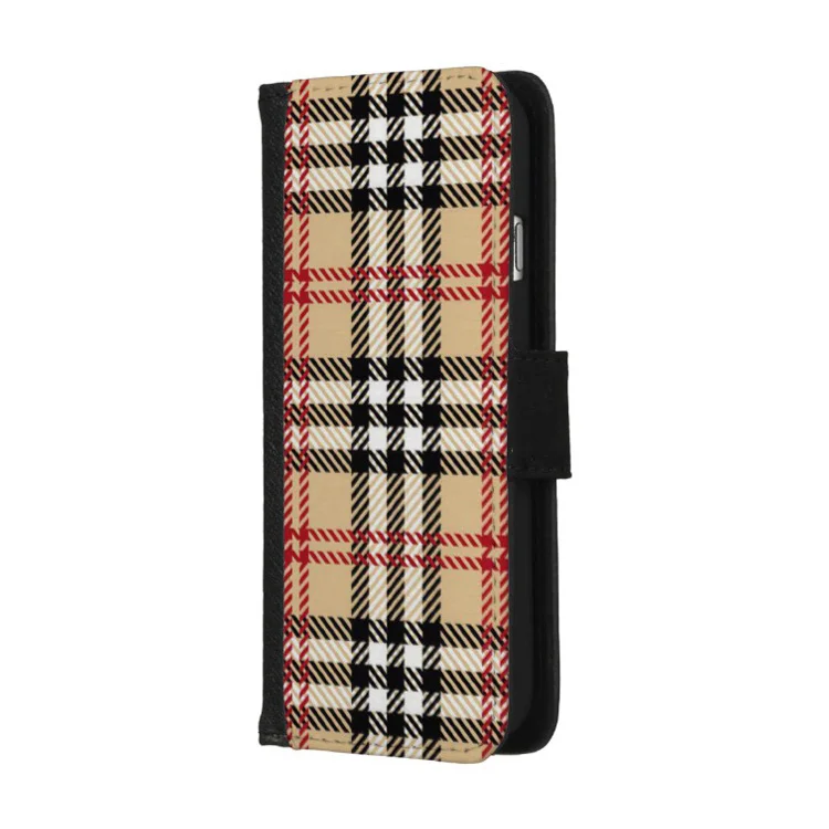 Клетчатая текстура под заказ кожаный флип-чехол для телефона iPhone X/6/7/8/6 plus/7 plus/8 plus