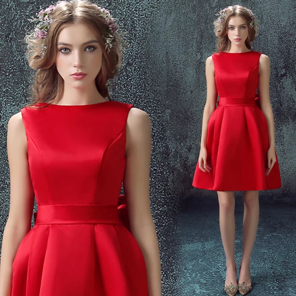 

s 2019 new arrival stock maternity plus size bridal gown evening dress Red Halter Short bow backless sexy 387