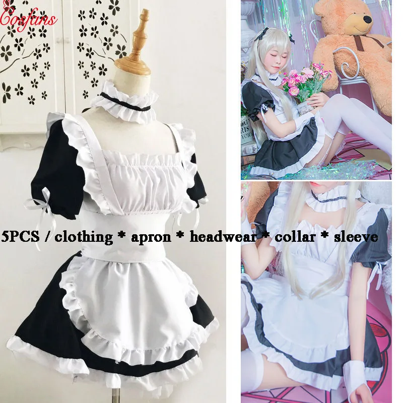 

Adult Maid cosplay uniform Sexy French Maid Costume Sweet Gothic Lolita Dress Anime Cosplay Maid Uniform Halloween Women swear