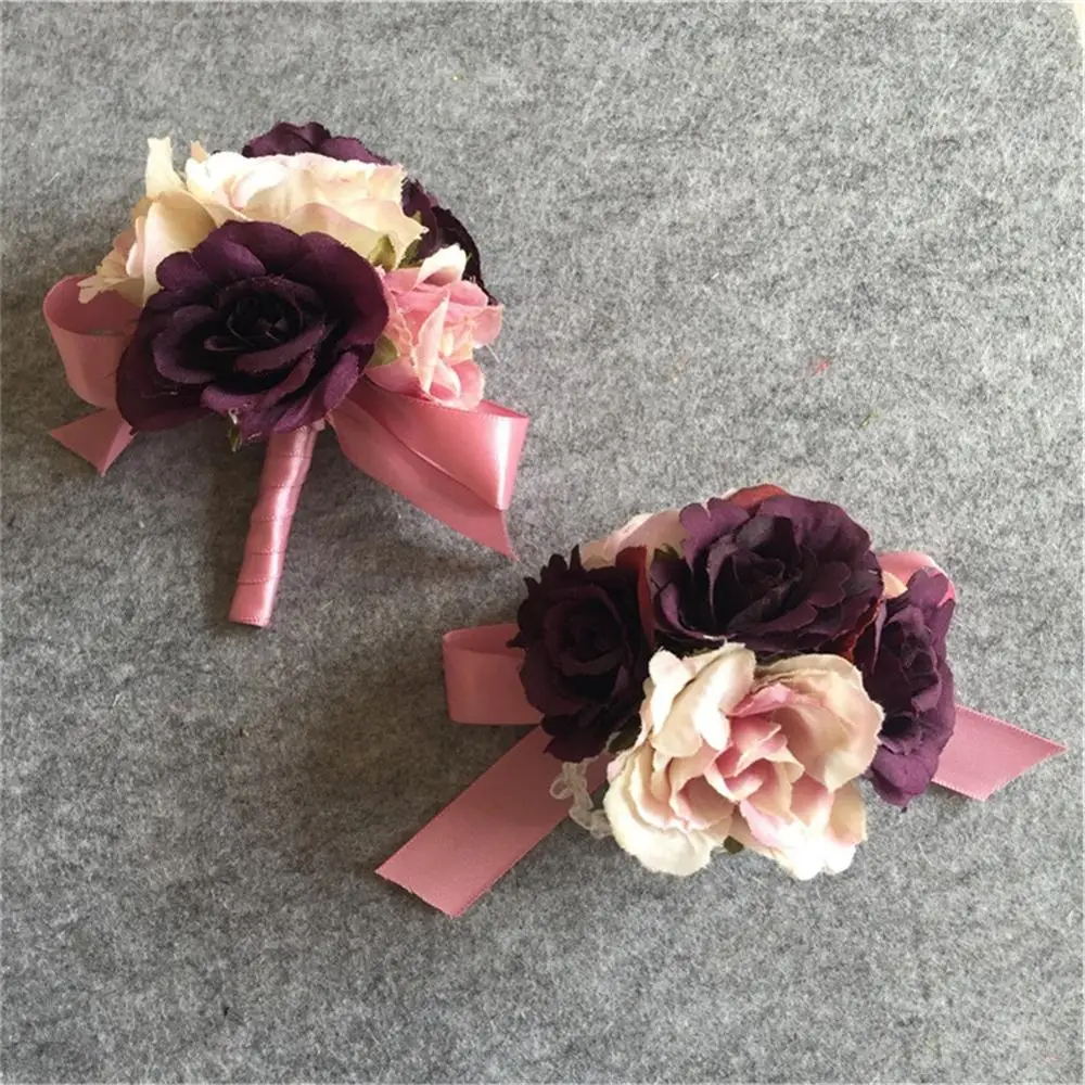 Искусственные цветы бутоньерка с отверстиями искусственный цветок для рук