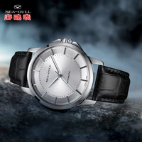 sea gull business watches mens mechanical wristwatches 50m waterproof leather valentine male watches 819 12 6066