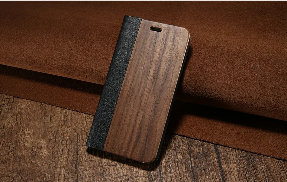 KISSCASE НАСТОЯЩИЙ ДЕРЕВЯННЫЙ флип чехол для iPhone 6, 6 S, 7, 8plus X натуральное дерево из искусственной кожи телефонные чехлы для samsung Galaxy S7 Edge чехол IX