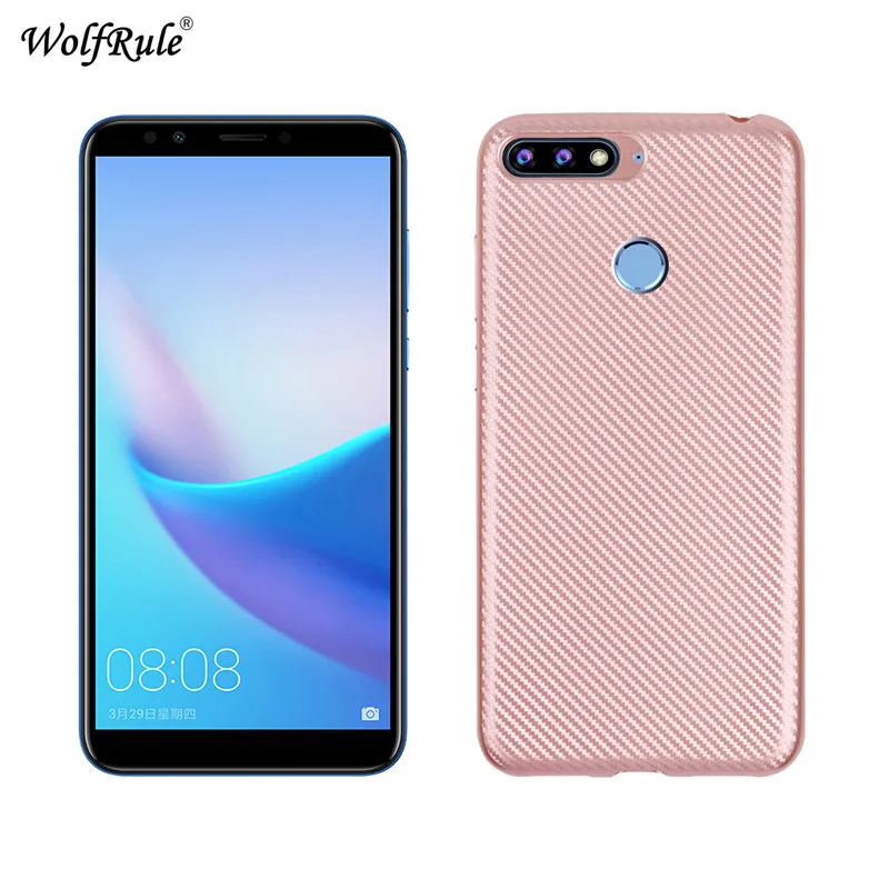 Wolfrole Huawei Y6 Prime 2018 Чехлы Honor 7A Pro роскошный чехол с полной защитой из углеродного