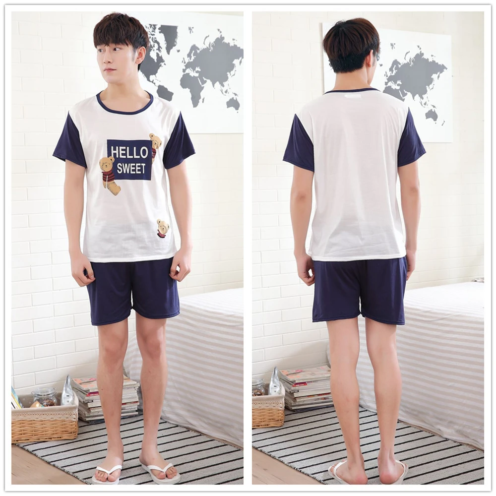 Милая Мужская и женская пижама из молочного волокна устанавливает ночную
