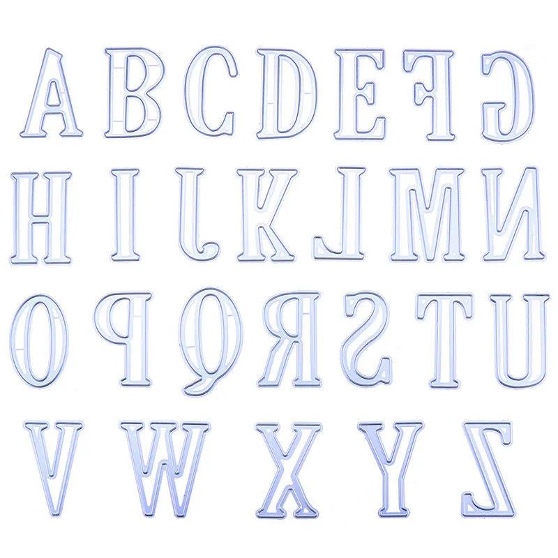 26 шт./компл. 5 см алфавитные буквы DIY металлические режущие штампы трафареты для
