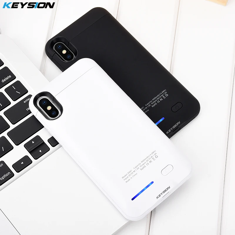 Портативный зарядный чехол KEYSION для iphone X внешний аккумулятор 4000 мАч зарядного