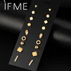 Серьги-пусеты IF ME, Комплект сережек для женщин, круглые маленькие геометрические серьги для вечеринок, подарок 9 паруп.