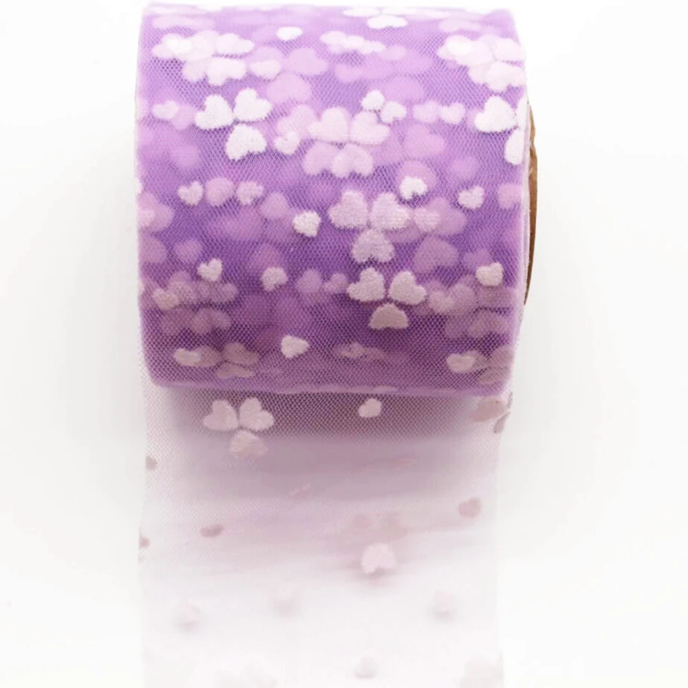 7cm 25 yards / volume heart shape flower tulle roll ribbon DIY handmade material headwear tutu decoration 70mm | Дом и сад