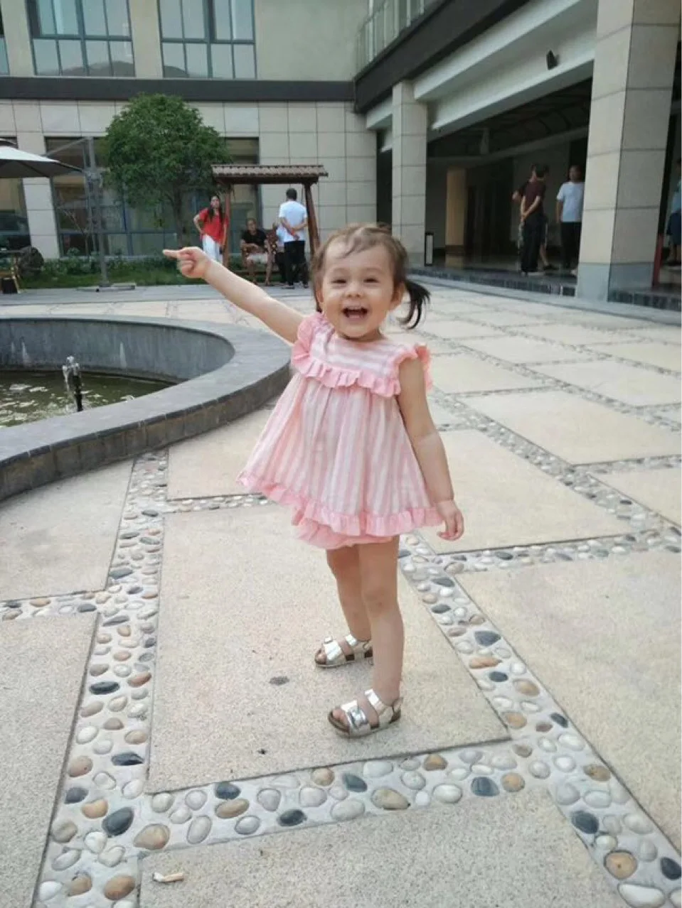 Летнее розовое платье для девочек комплект из 2 предметов милое в полоску