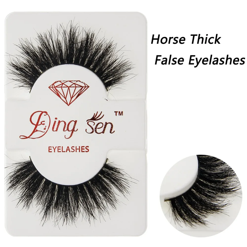1 пара накладных ресниц ручной работы натуральные толстые длинные конские волосы