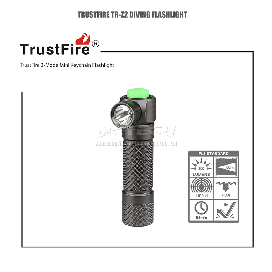 TrustFire TR-Z2 светодиодный фонарь XP-E R3 мини карманный тактический фонарь ручной фонарь 280 люменов IPX4 5 режимов 50 г для охоты на открытом воздухе