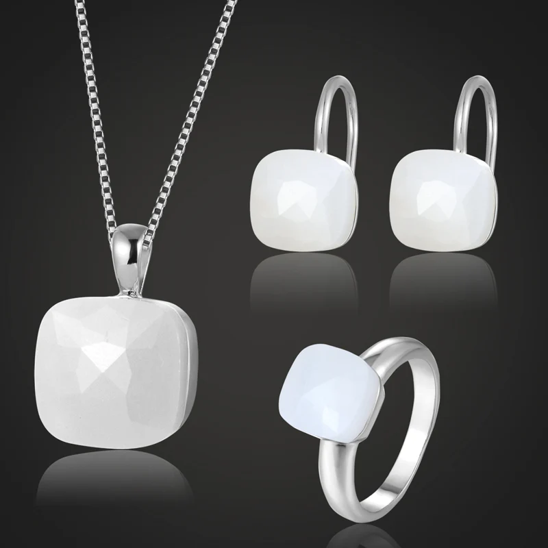 silver color ring 9 Ювелирные изделия zlxgirl, идеальный бренд, стразы, ювелирные наборы, русские,, золотой цвет, свадебные аксессуары, наборы, brincos, пара, бижутерия - Окраска металла: silver color ring 9