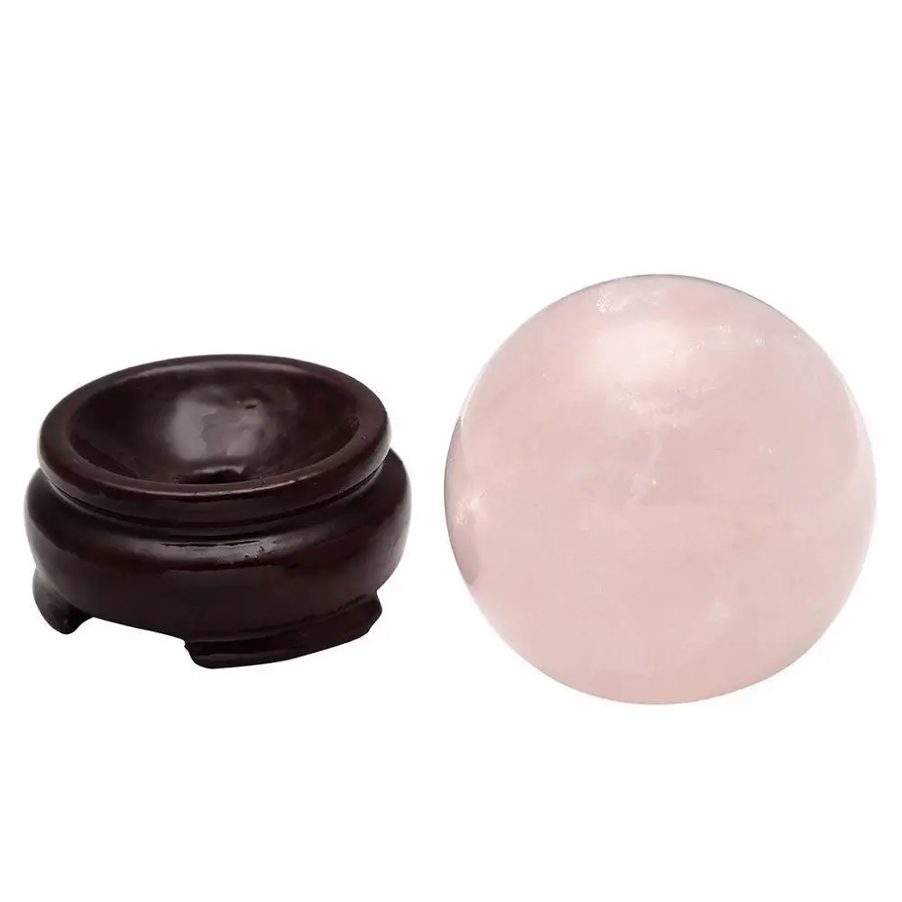 wood stand and ball 20 мм розовый/коричневый хрустальный шар с деревянной подставкой, кварцевый стеклянный шар, украшение стола, хрустальные аксессуары для украшения дома - Цвет: wood stand and ball