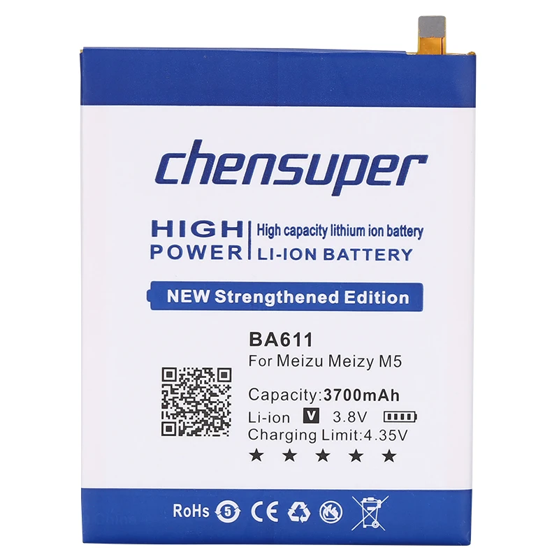 Новая батарея chensuper BA611 3700 мач для батарей Meizu M5 с номером отслеживания | Мобильные