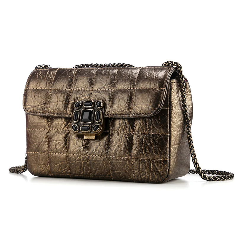 Brand Fashion Woman Bag Ladies luxury 100% Genuine Leather Handbag Chain Shoulder Plaid Women Crossbody | Багаж и сумки