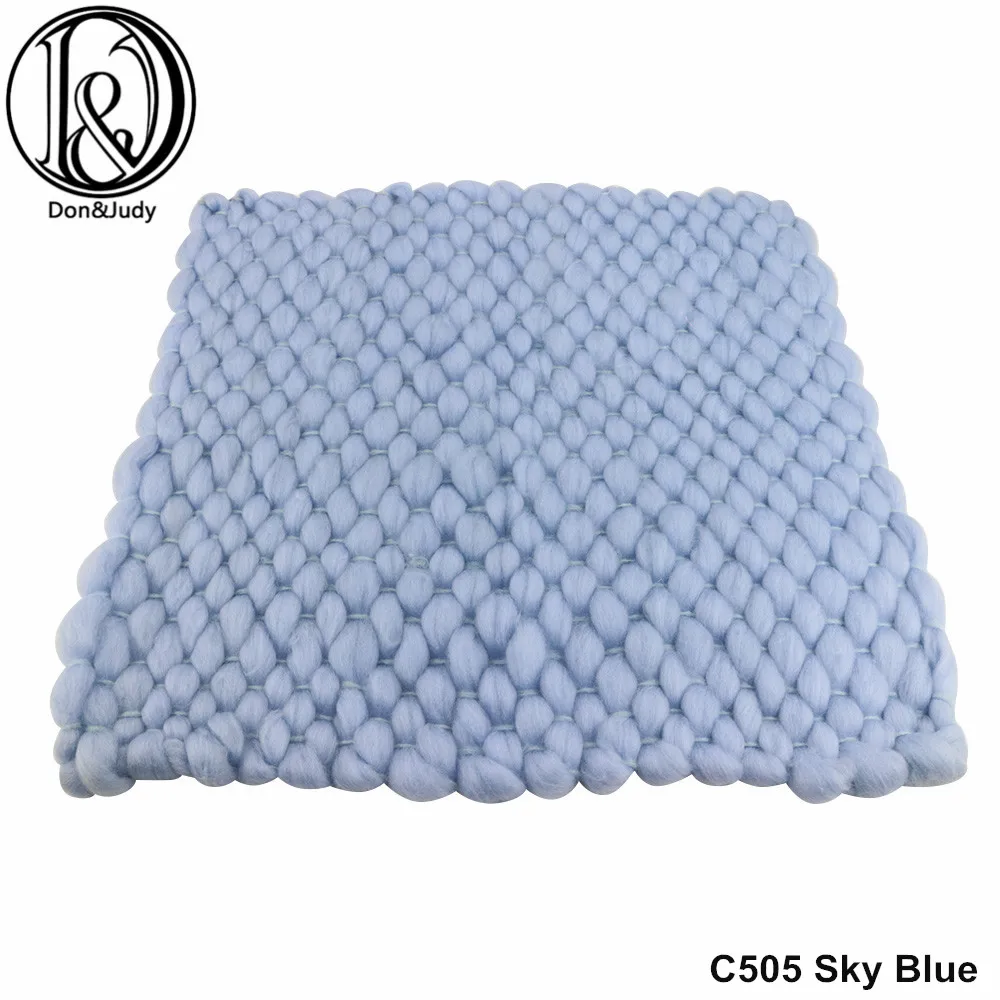 C505 Skyblue D& J 45x40 см, мягкое акриловое одеяло ручной вязки для фотосъемки малышей, объемное одеяло для кормления, корзина для новорожденных, наполнитель для новорожденных - Цвет: C505 Skyblue