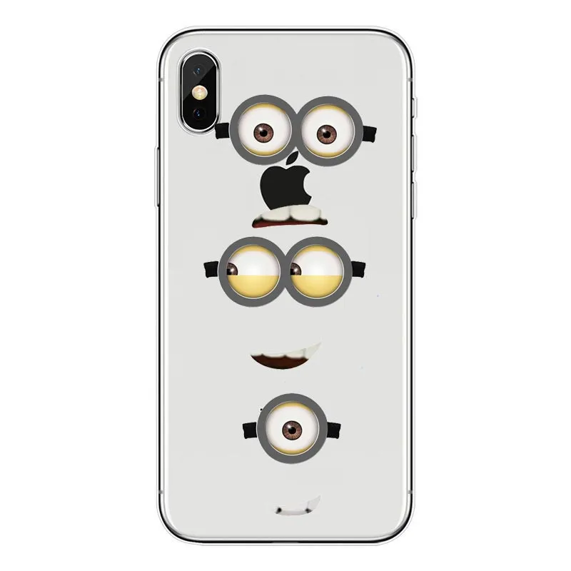 TPU Милый мультфильм Забавный Гадкий я Желтый Миньон Мягкий Силиконовый ТПУ чехол для телефона iPhone 4 5 SE 6 7 8 Plus X Fundas coque - Цвет: TPU