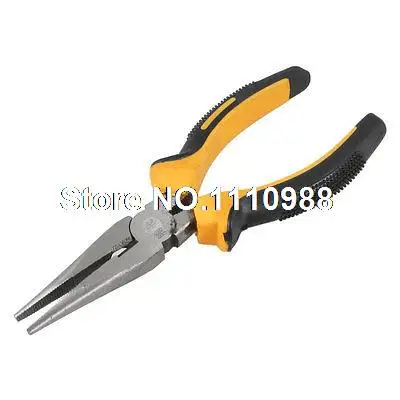 

Orange Black Antislip Handle Long Needle Nose Cutting Pliers Tool 6.7"