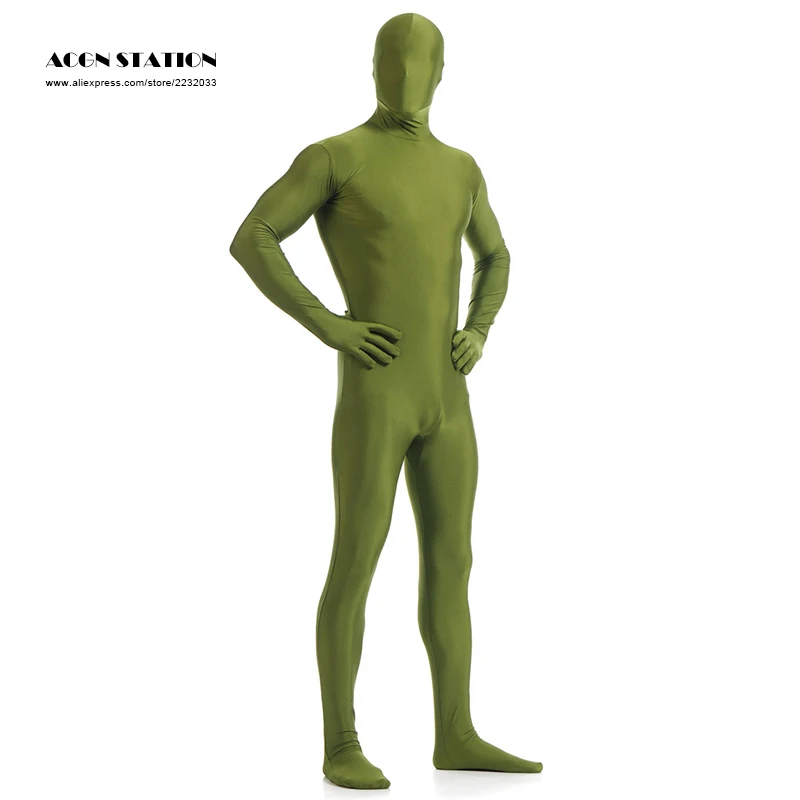 

Zentai Skin Suit Catsuit Halloween Costumes Adult Bodysuit Unisex unitard customized for open eyes mouth add crotch zipper