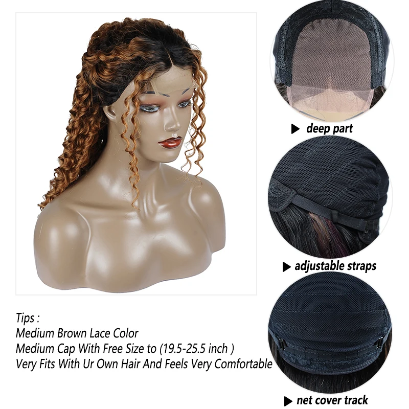 Pinshair Ombre блондинка Синтетические волосы на кружеве человеческих волос парики для