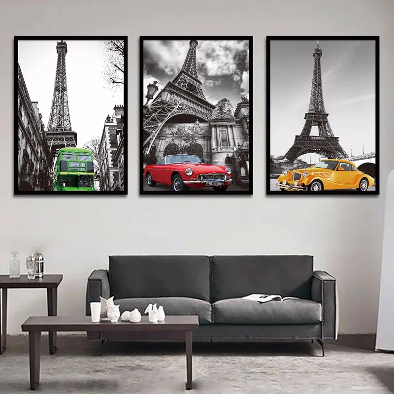 5d Сделай Сам Алмазная картина Париж/Башня/Франция автомобиль ретро здание