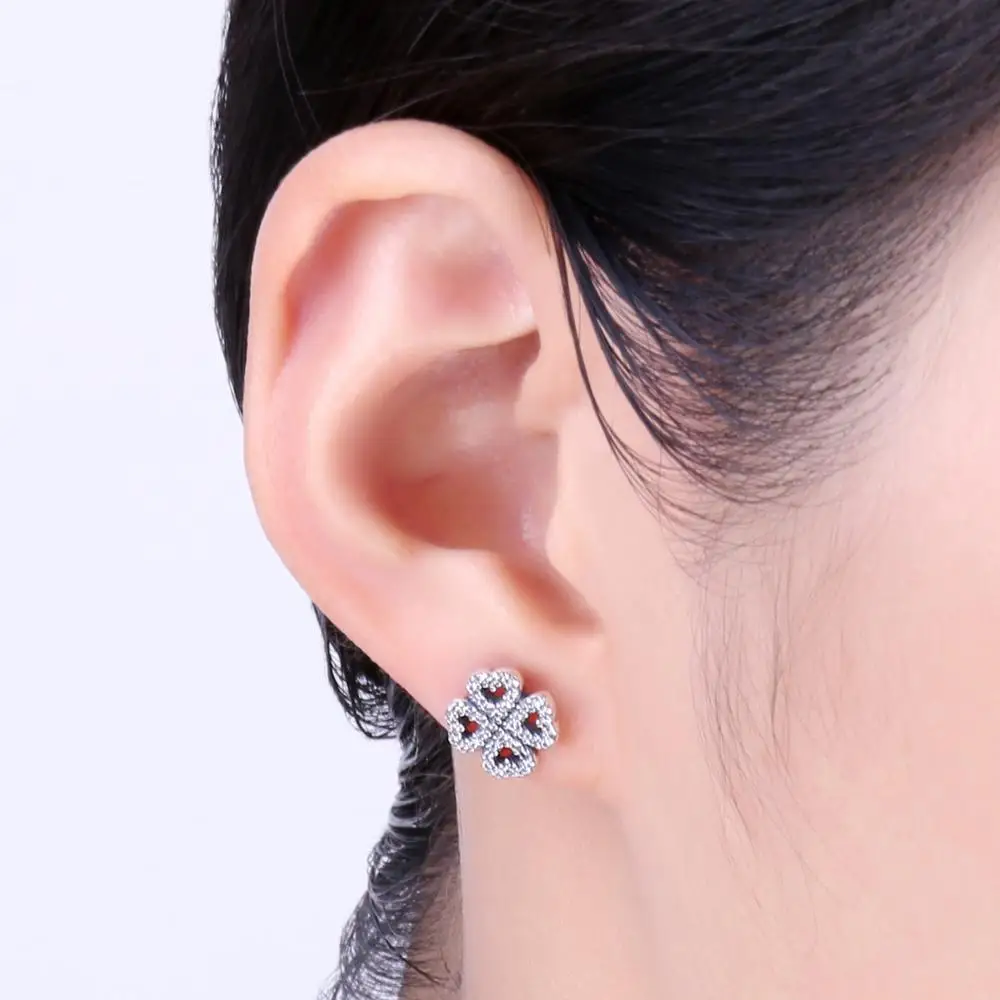 Jewelrypalace 925 пробы серебро ажурная ослепительно клевера подарочные серьги гвоздики