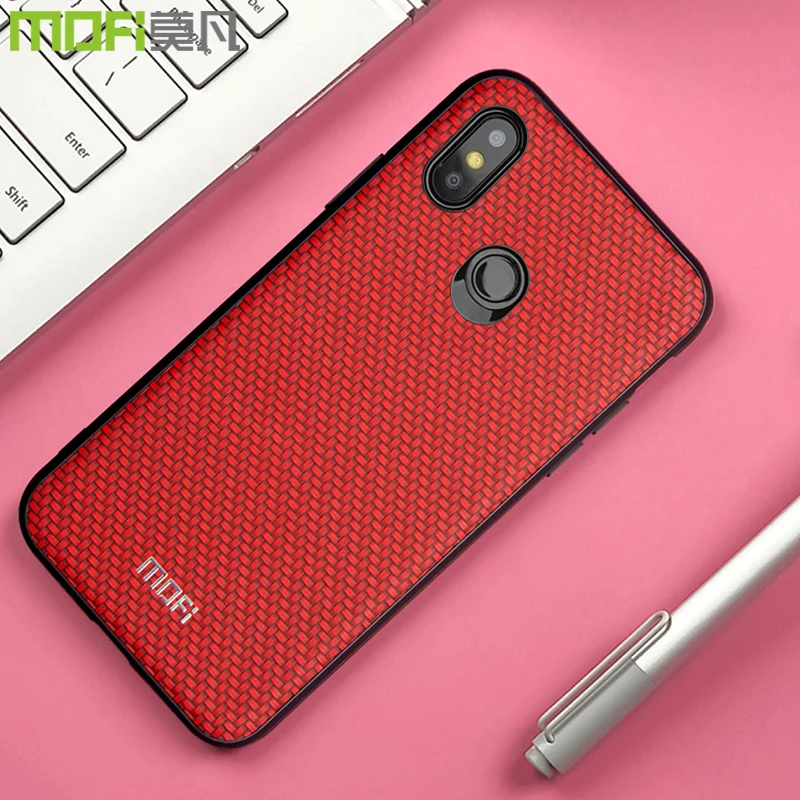 xiaomi redmi note 6 pro case Mofi weave grain 6pro fitted cover hard back global version |