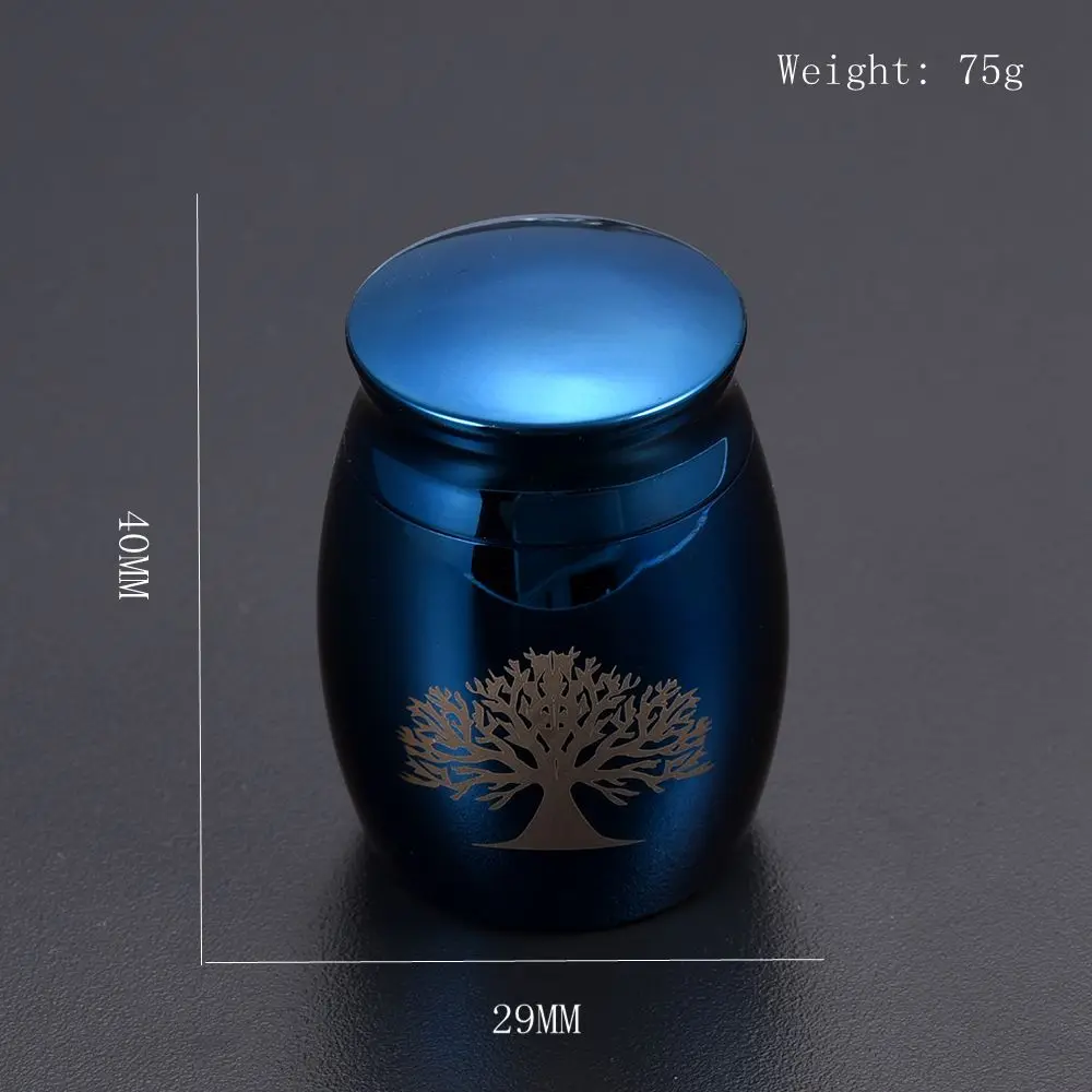 Баночка для кремации с синим покрытием Гравировальный держатель домашних