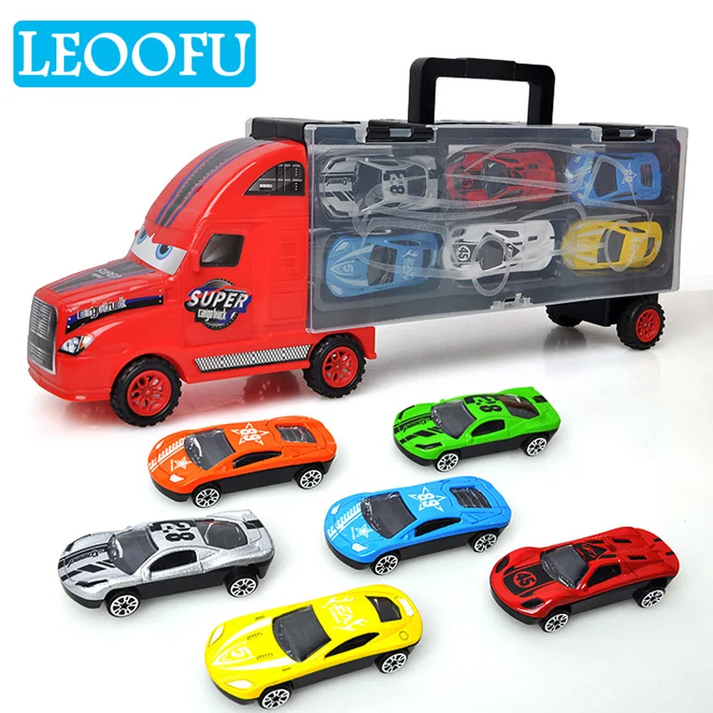 LEOOFU 6 шт./компл. 1: 64 костюм сплава модель мультфильм спортивный автомобиль модели