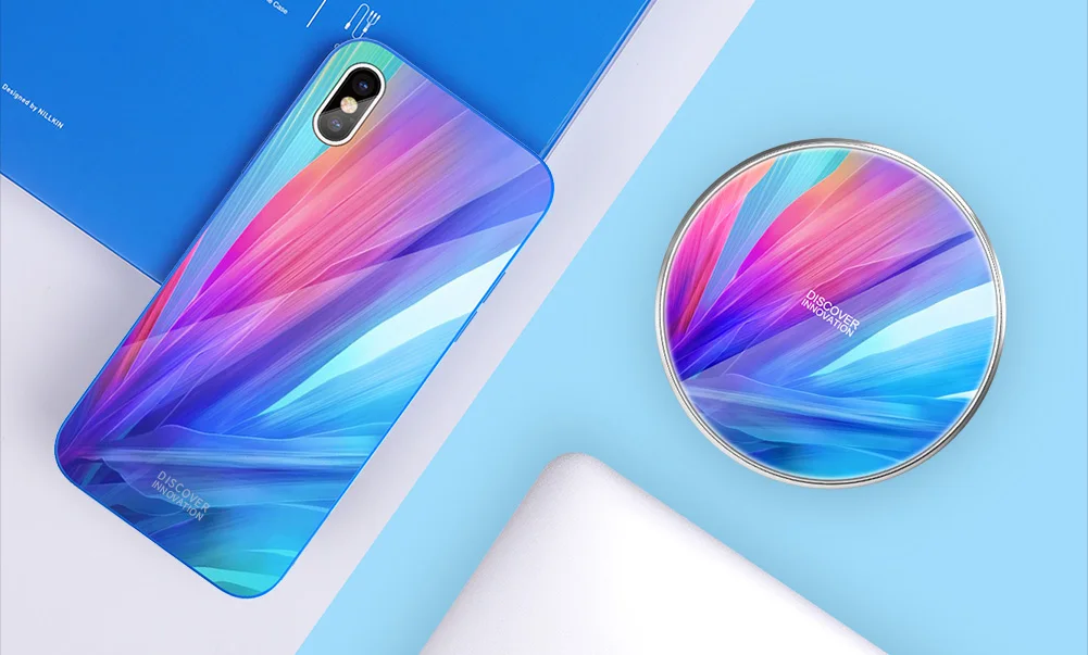 Nillkin 3 в 1 10 Вт Быстрое беспроводное зарядное устройство для IPhone X чехол из закаленного стекла для телефона чехол с usb-кабелем type-C для зарядки